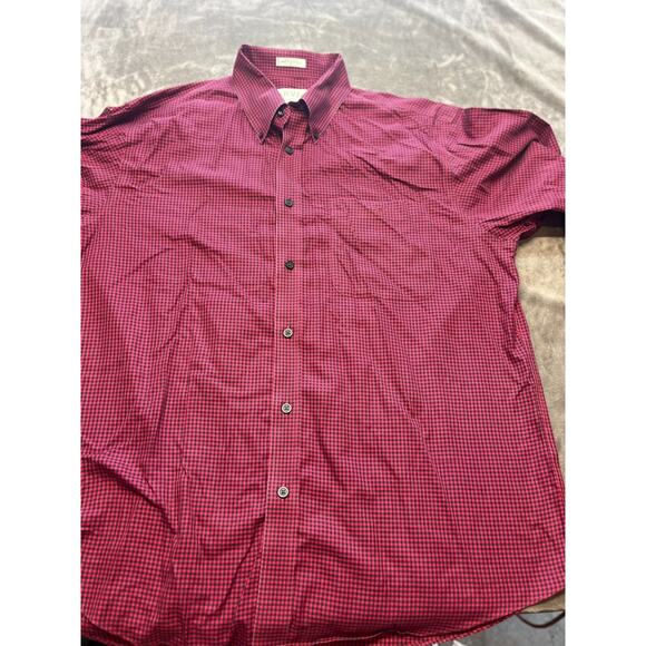 Orvis Button Down Shirt Gingham Check Red Black XL 100% Cotton - Picture 1 of 6